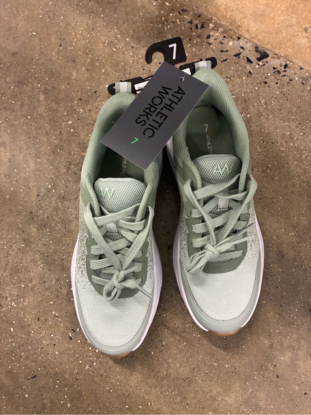 Athletic Works Women's Light Sage Green Lace-Up Athletic Sneakers